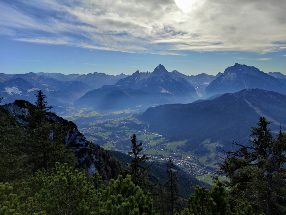 Blick auf Watzmann und Hochkalter