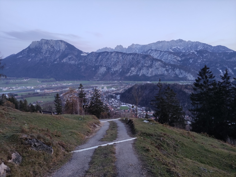 Oben Forststraße mit Kaiser-Blick